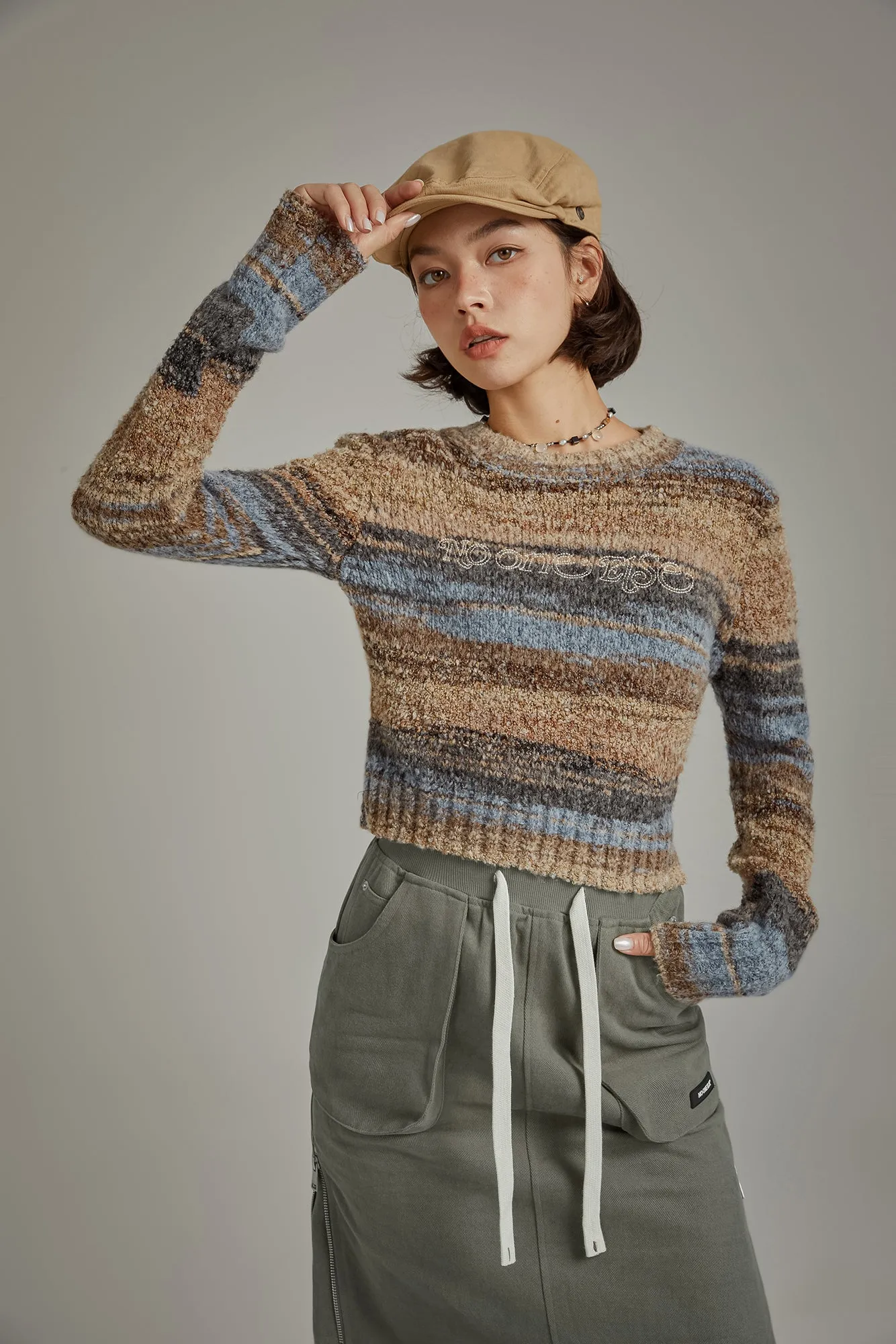 Striped Crop Knit Sweater