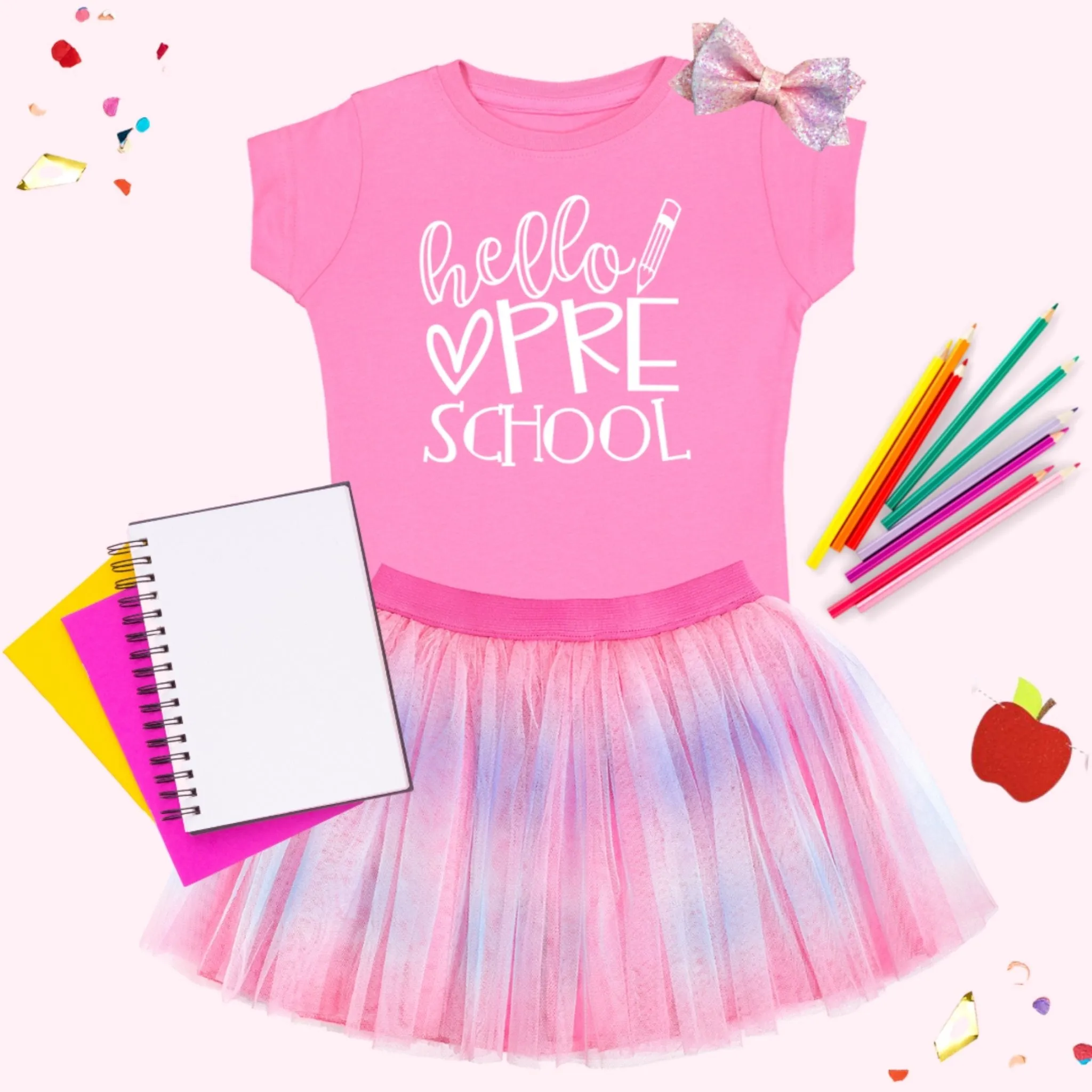 Sweet Wink Girls Pink HELLO PRESCHOOL S/S Shirt