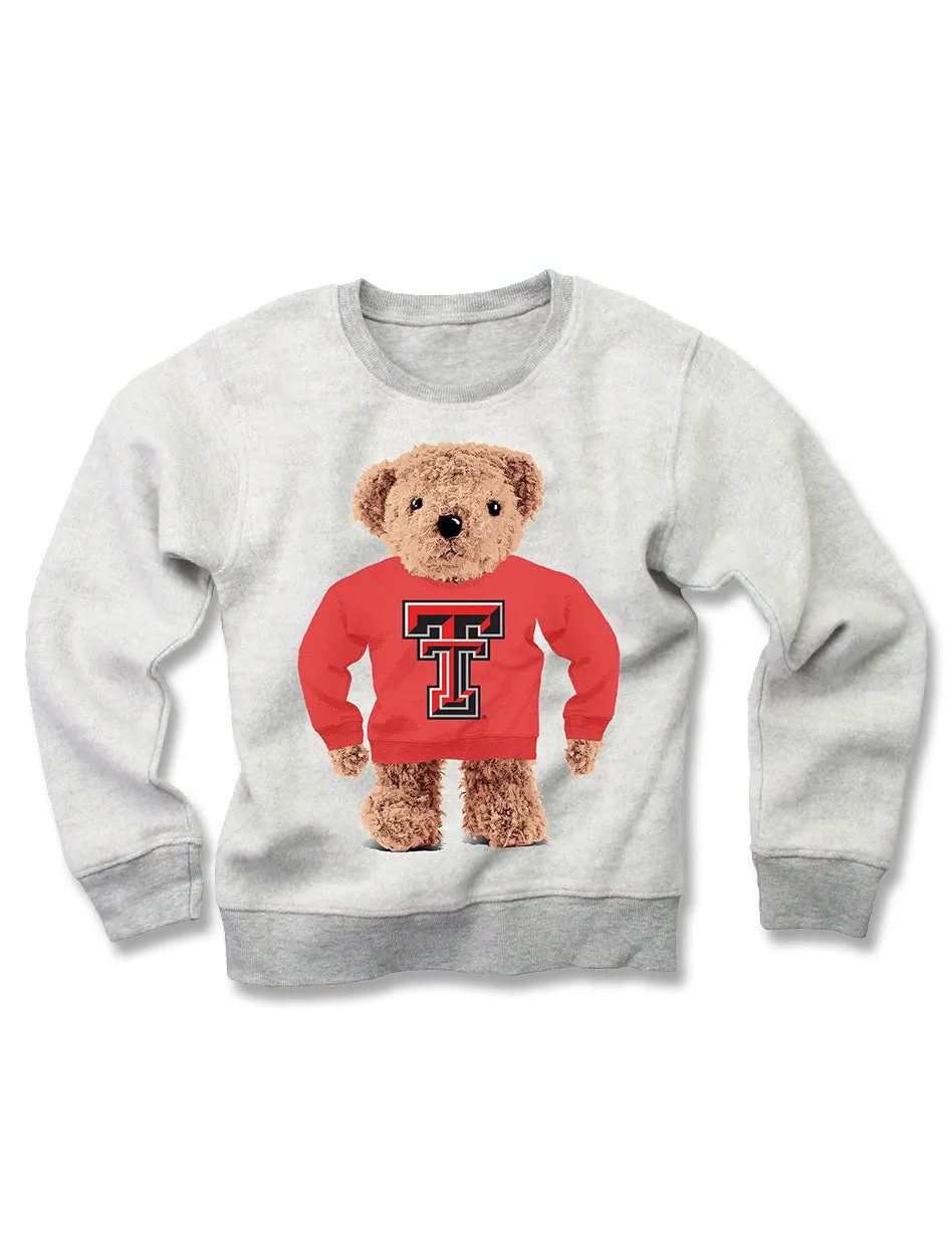 Texas Tech "Teddy Bear" KIDS Reverse Fleece Crewneck