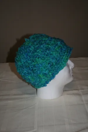 Toddler and Matching Adult Crochet Hat in Blues and Greens