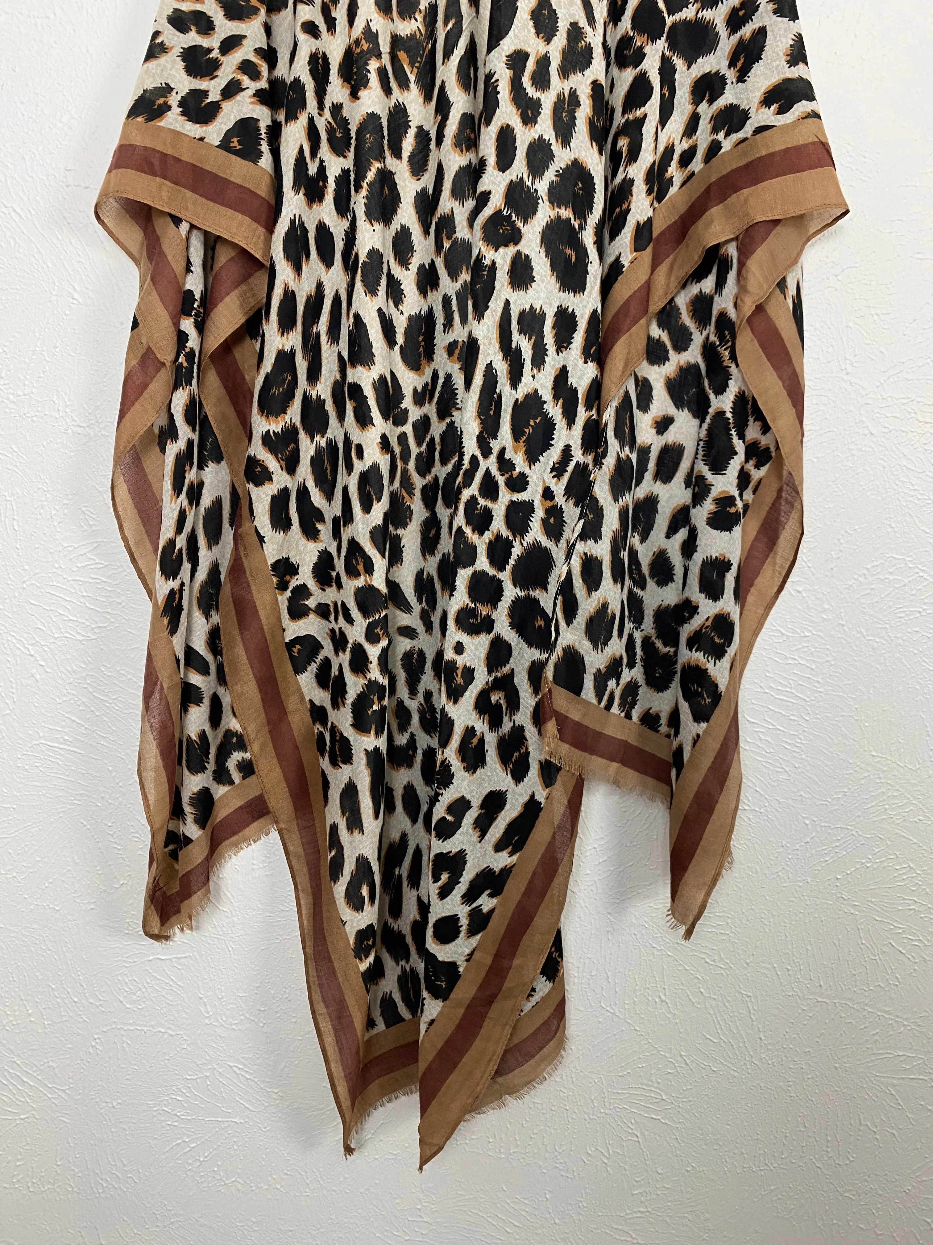 Twig & Arrow Leopard Print Open Shawl