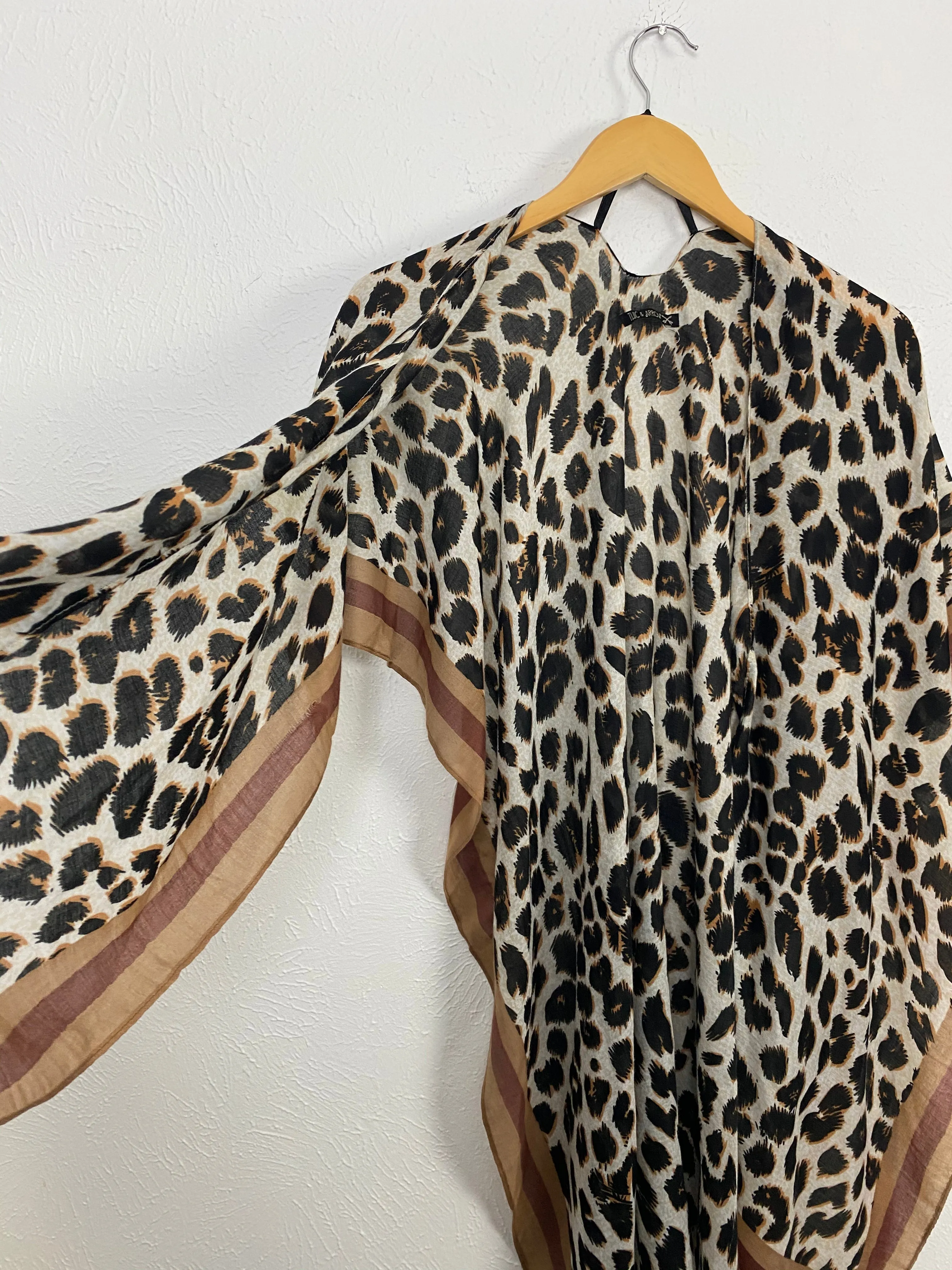 Twig & Arrow Leopard Print Open Shawl