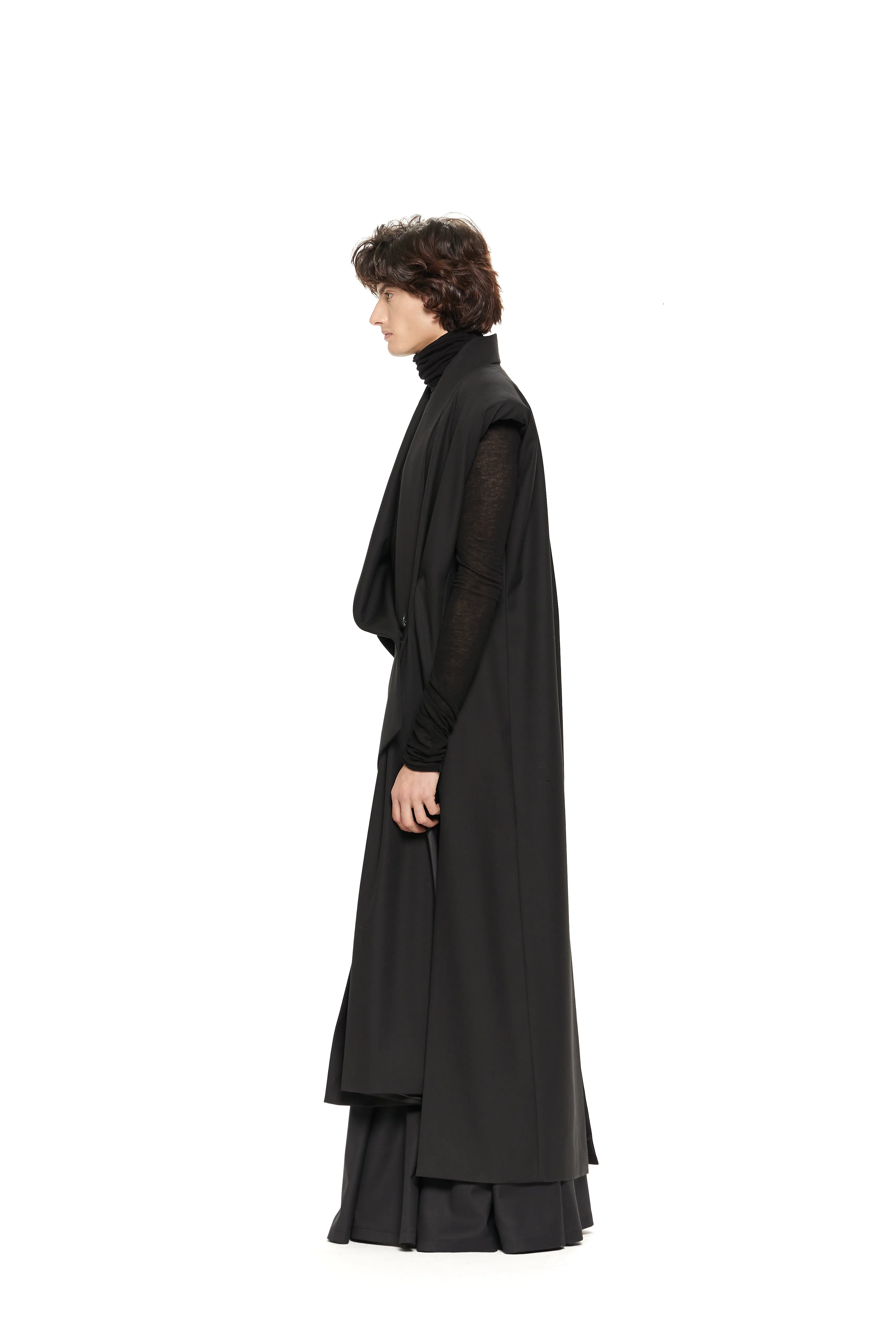 Unisex long vest coat