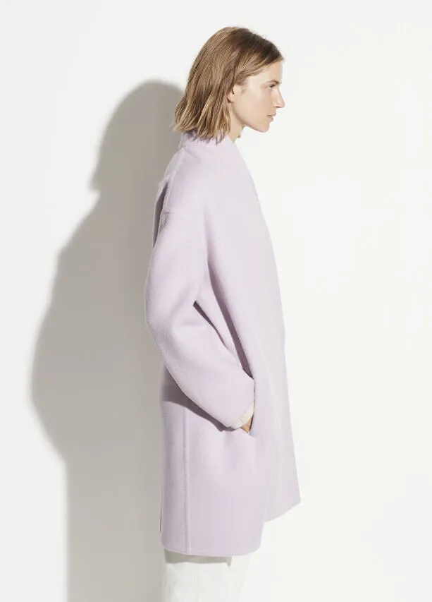 Vince - Collarless Coat in Lily Stone