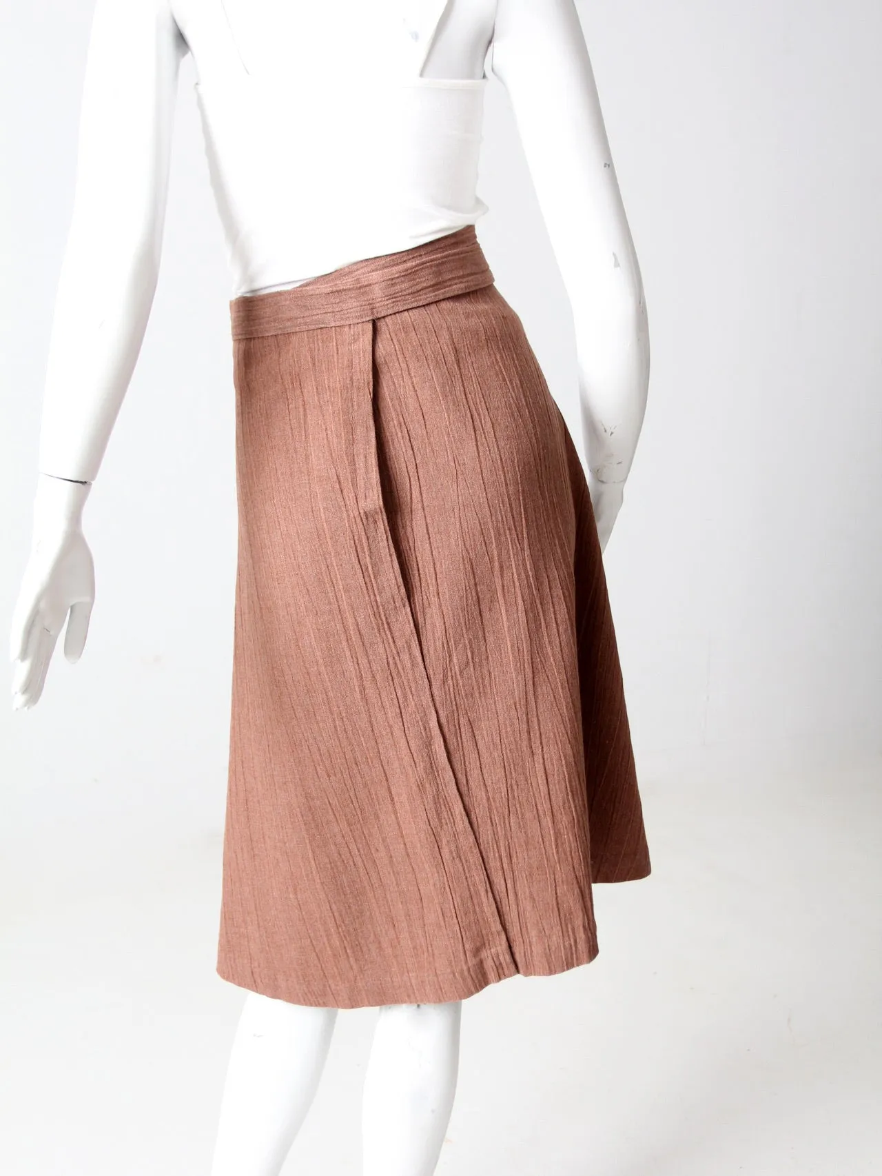 vintage brown skirt with pockets