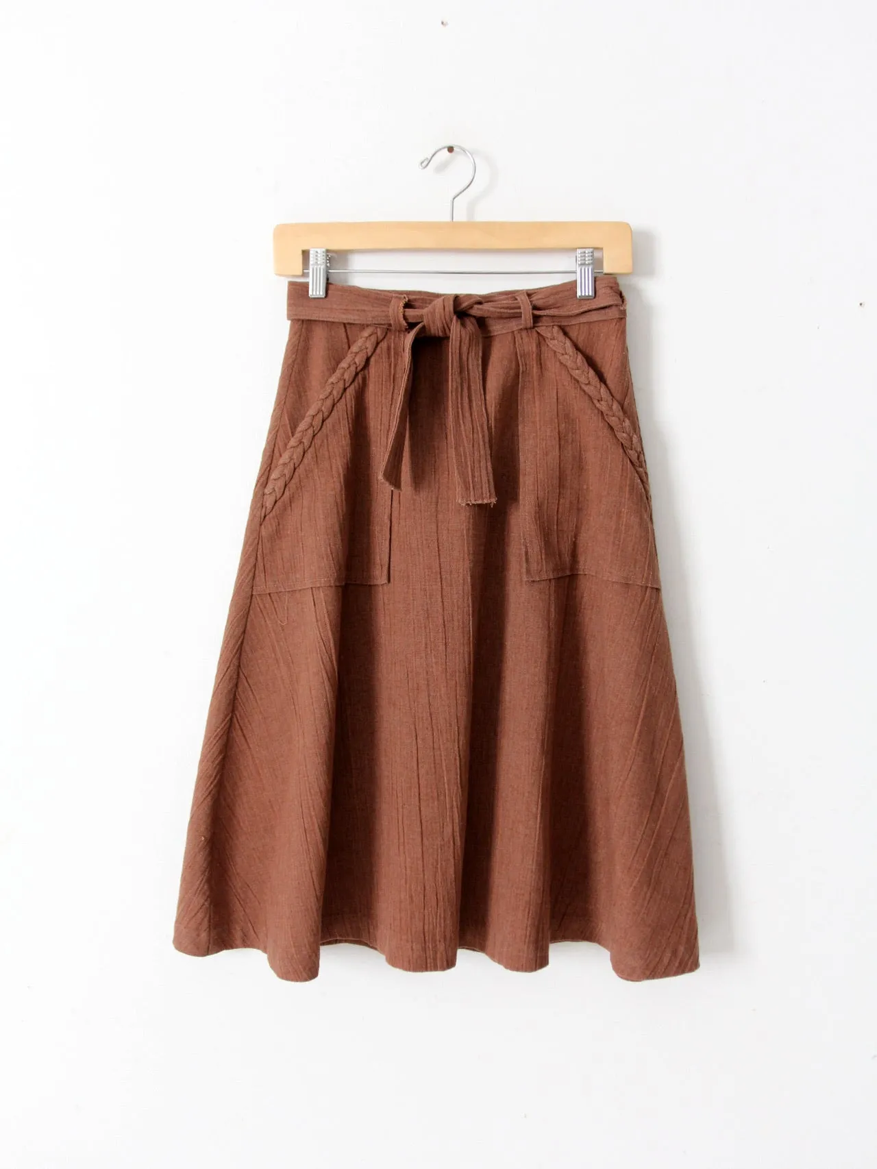 vintage brown skirt with pockets