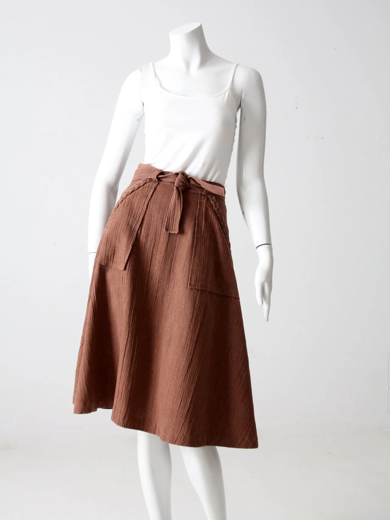 vintage brown skirt with pockets