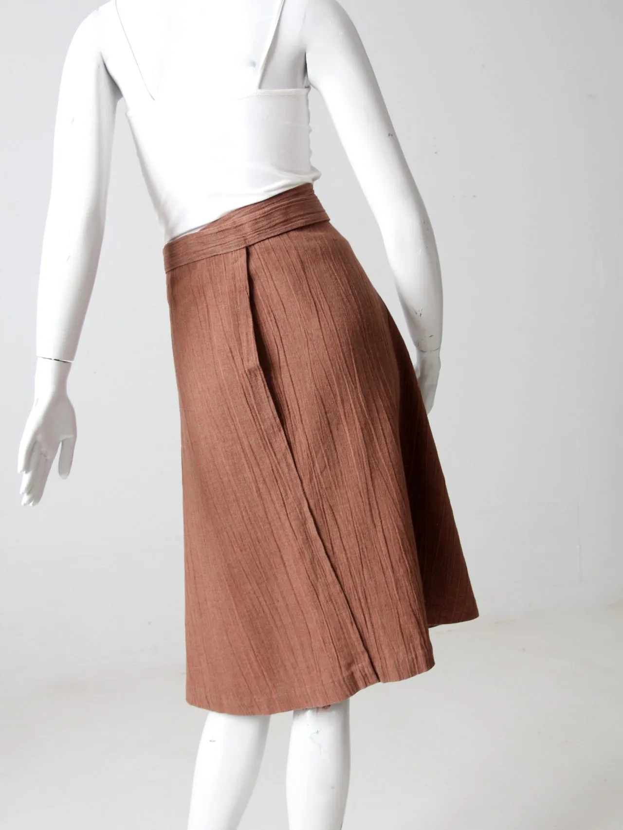 vintage brown skirt with pockets