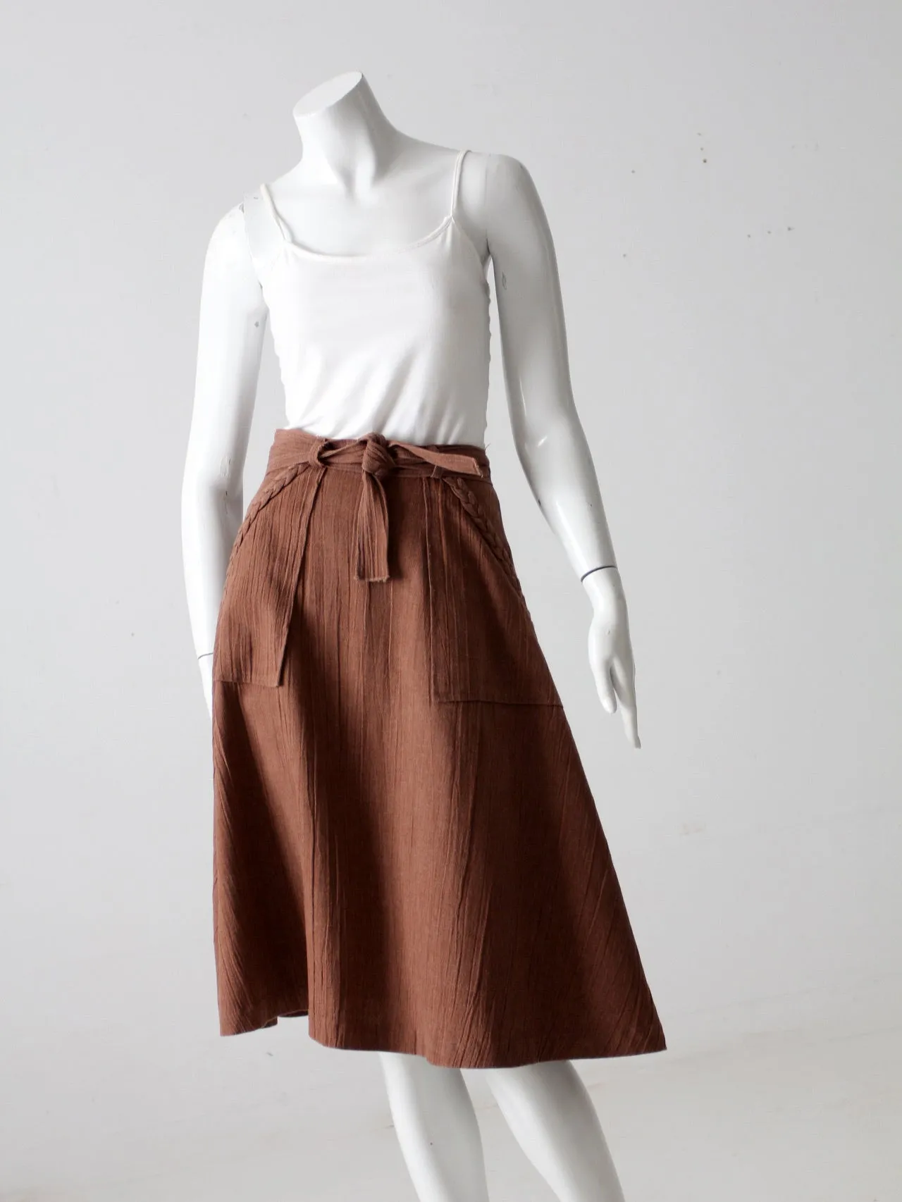 vintage brown skirt with pockets