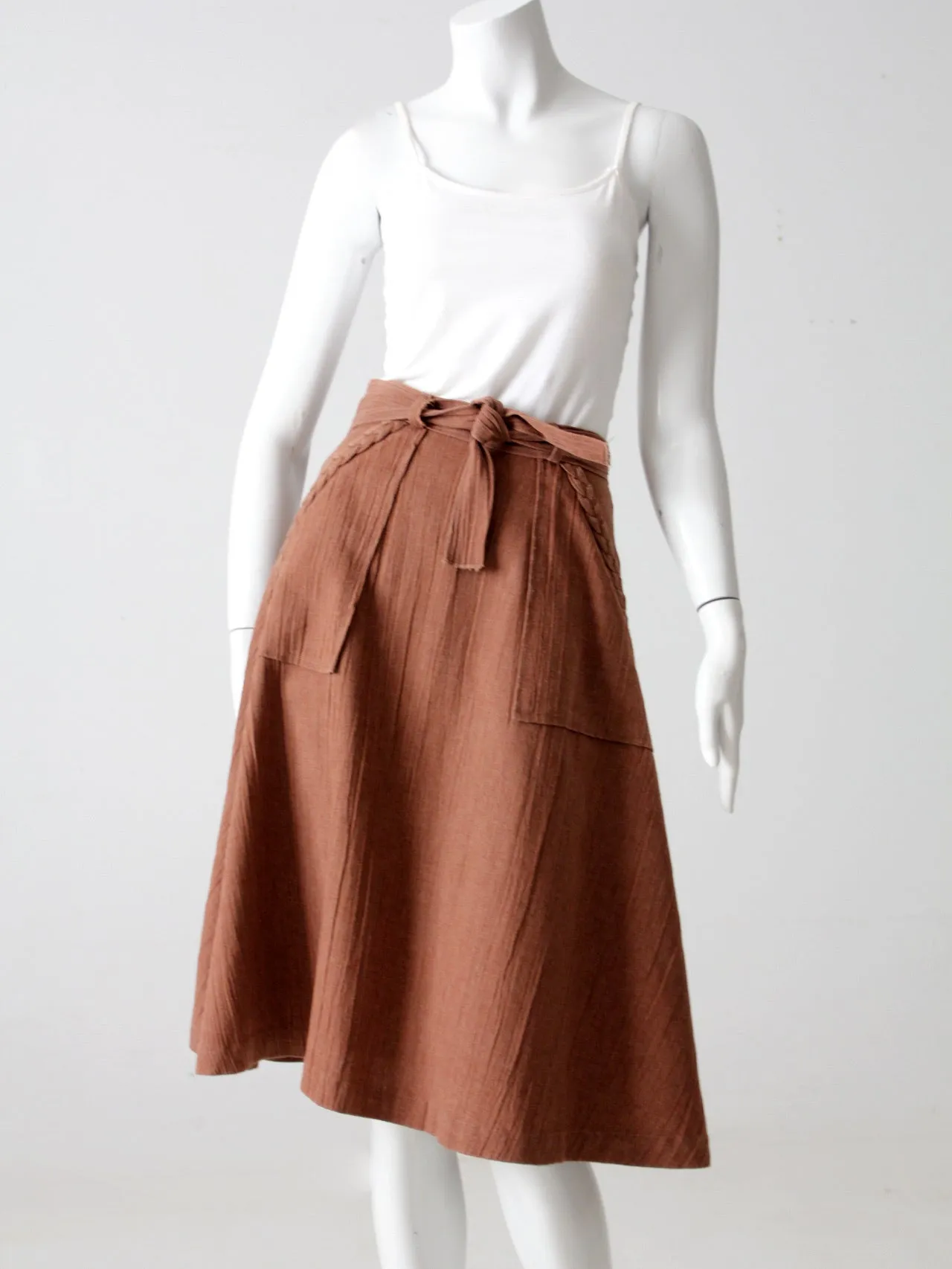 vintage brown skirt with pockets