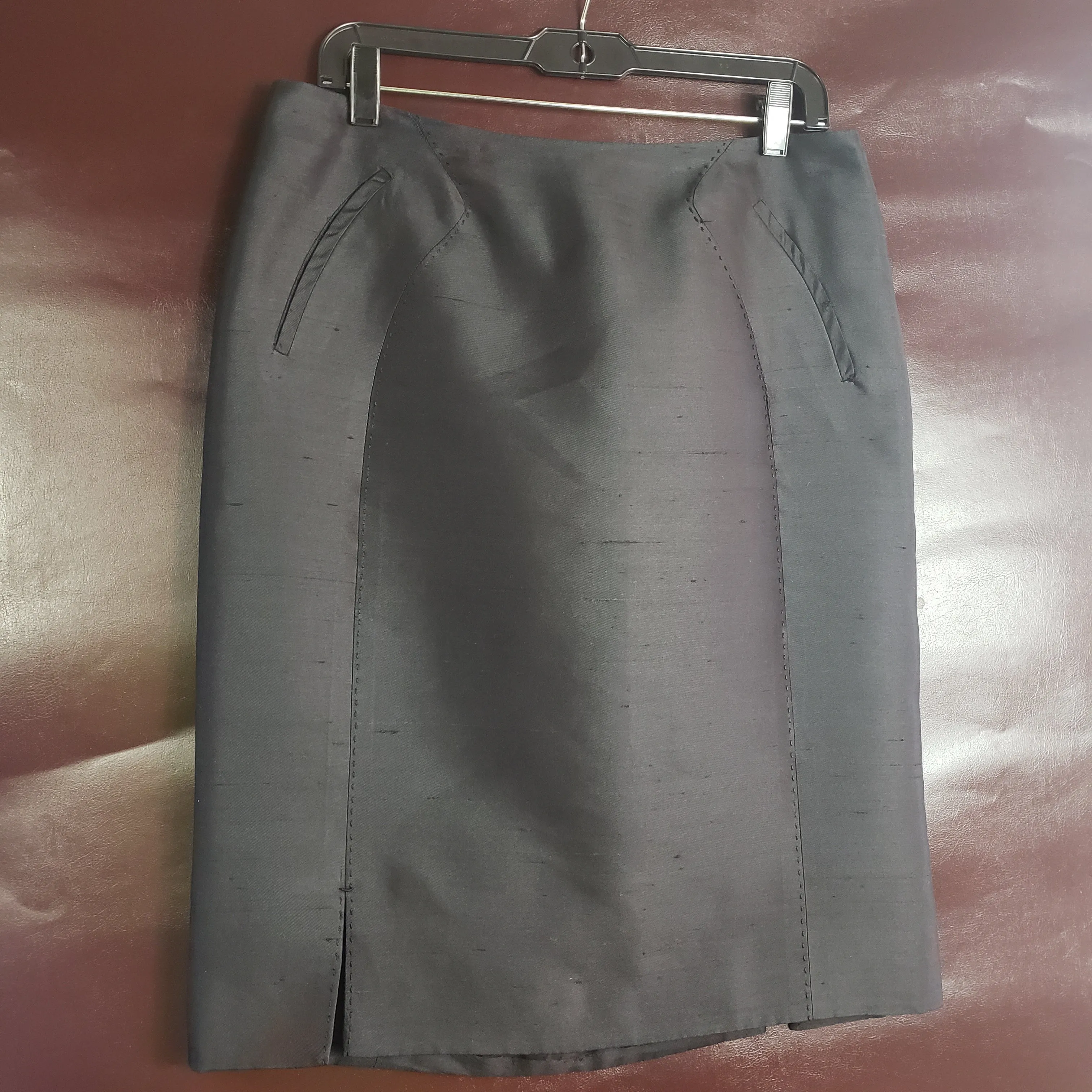 Vintage Chado Ralph Rucci Black Pencil Skirt Size 12