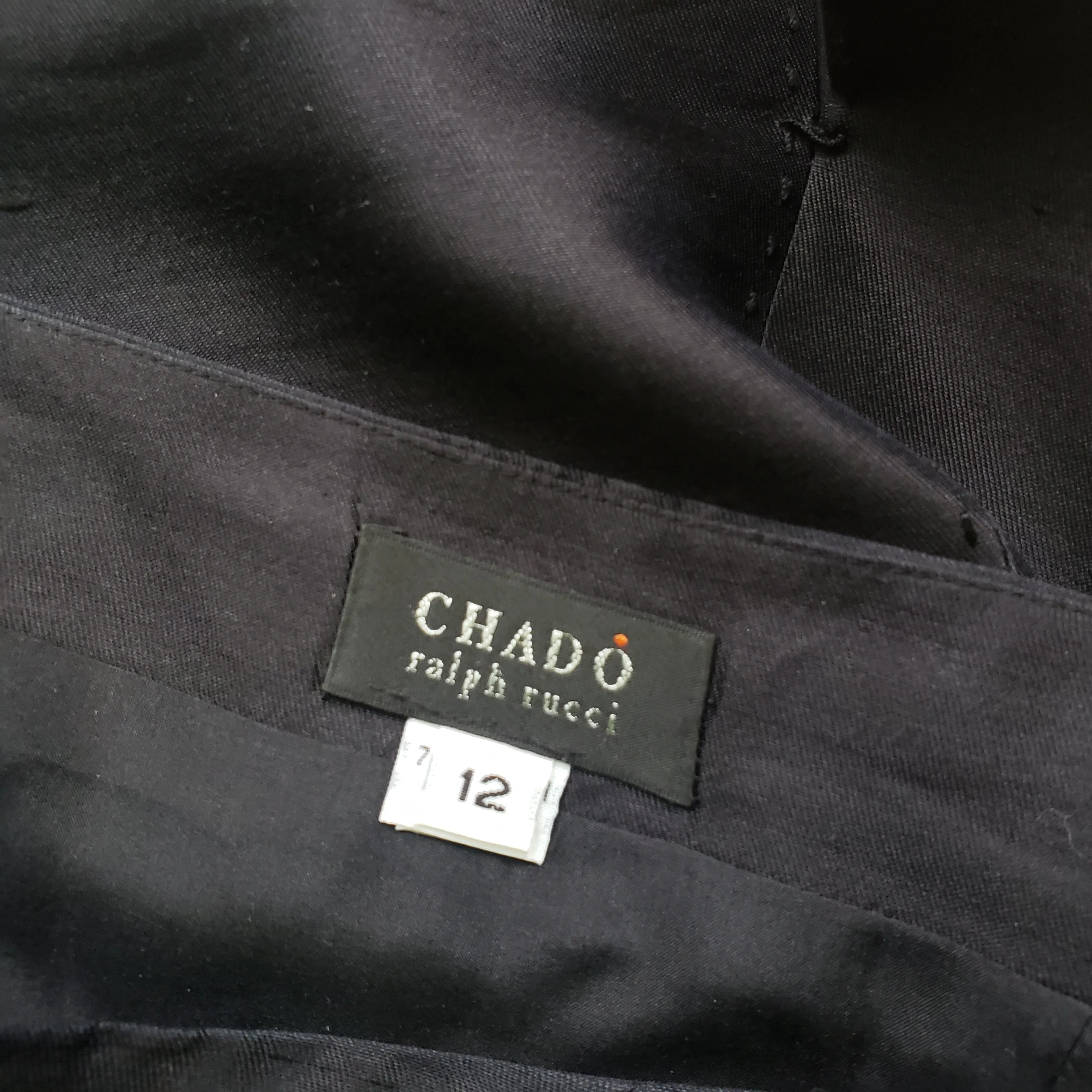 Vintage Chado Ralph Rucci Black Pencil Skirt Size 12