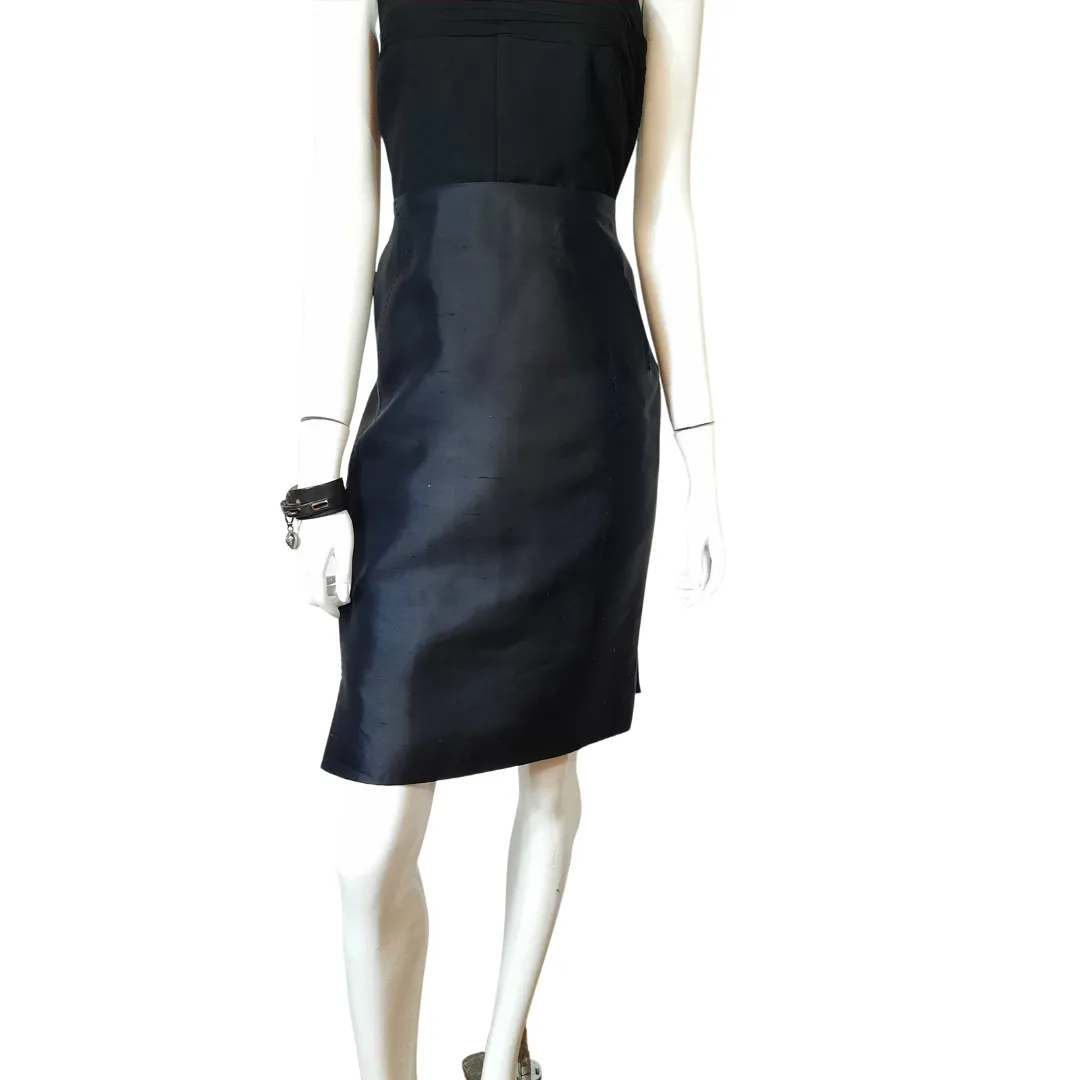 Vintage Chado Ralph Rucci Black Pencil Skirt Size 12