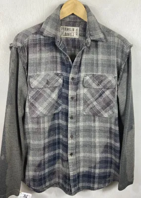 Vintage Grey and Navy Blue Flannel Size Medium