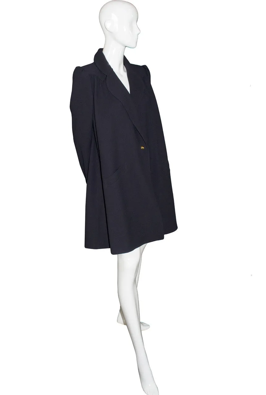 Vintage Valentino Mint condition midnight navy blue swing coat SOLD