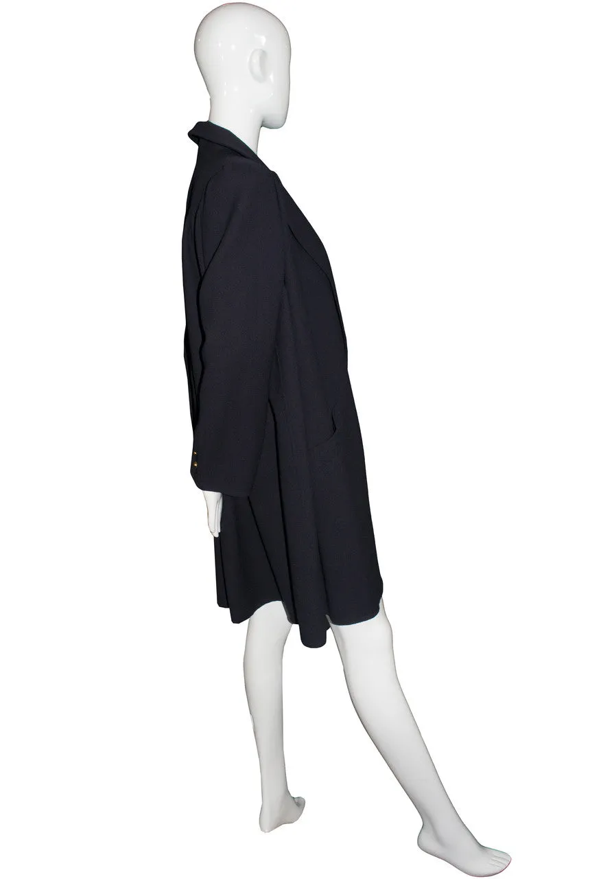 Vintage Valentino Mint condition midnight navy blue swing coat SOLD