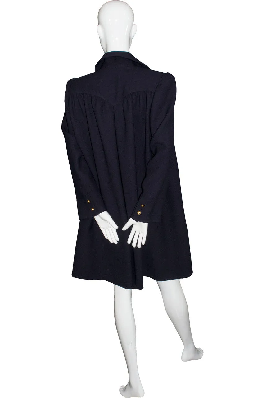 Vintage Valentino Mint condition midnight navy blue swing coat SOLD