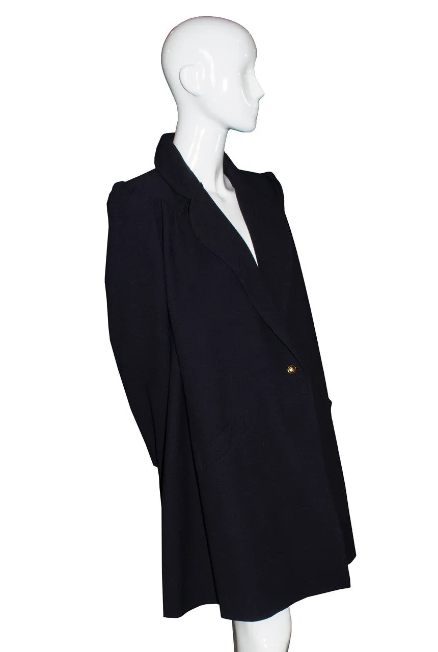 Vintage Valentino Mint condition midnight navy blue swing coat SOLD