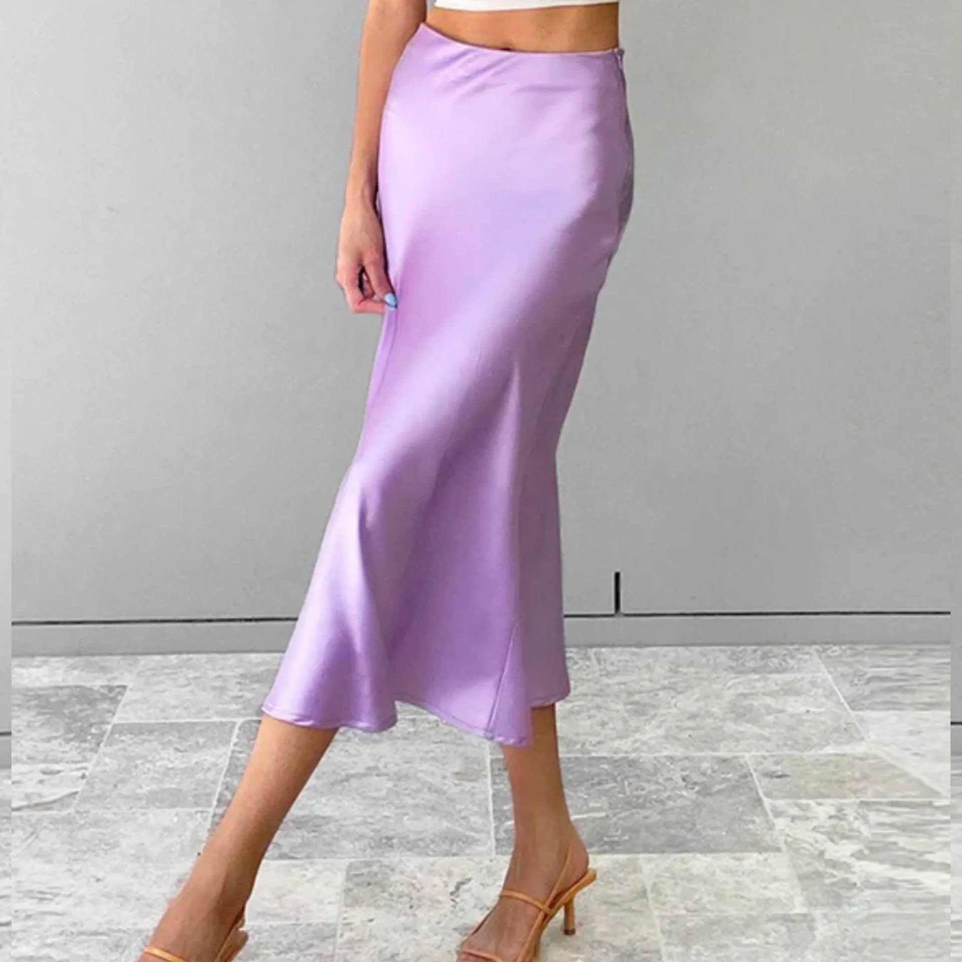 Vivian Silk High Waist Skirt