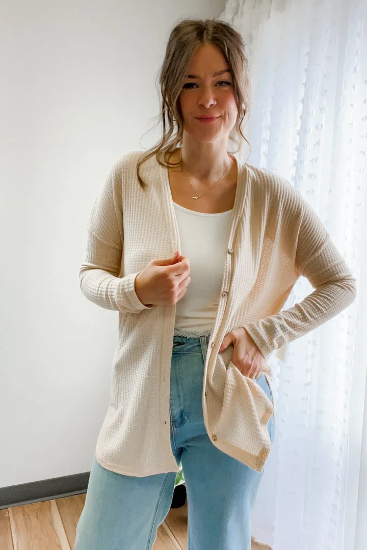 Waffle Knit Cardigan