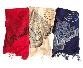 Washington DC Map Scarf, bamboo pashmina