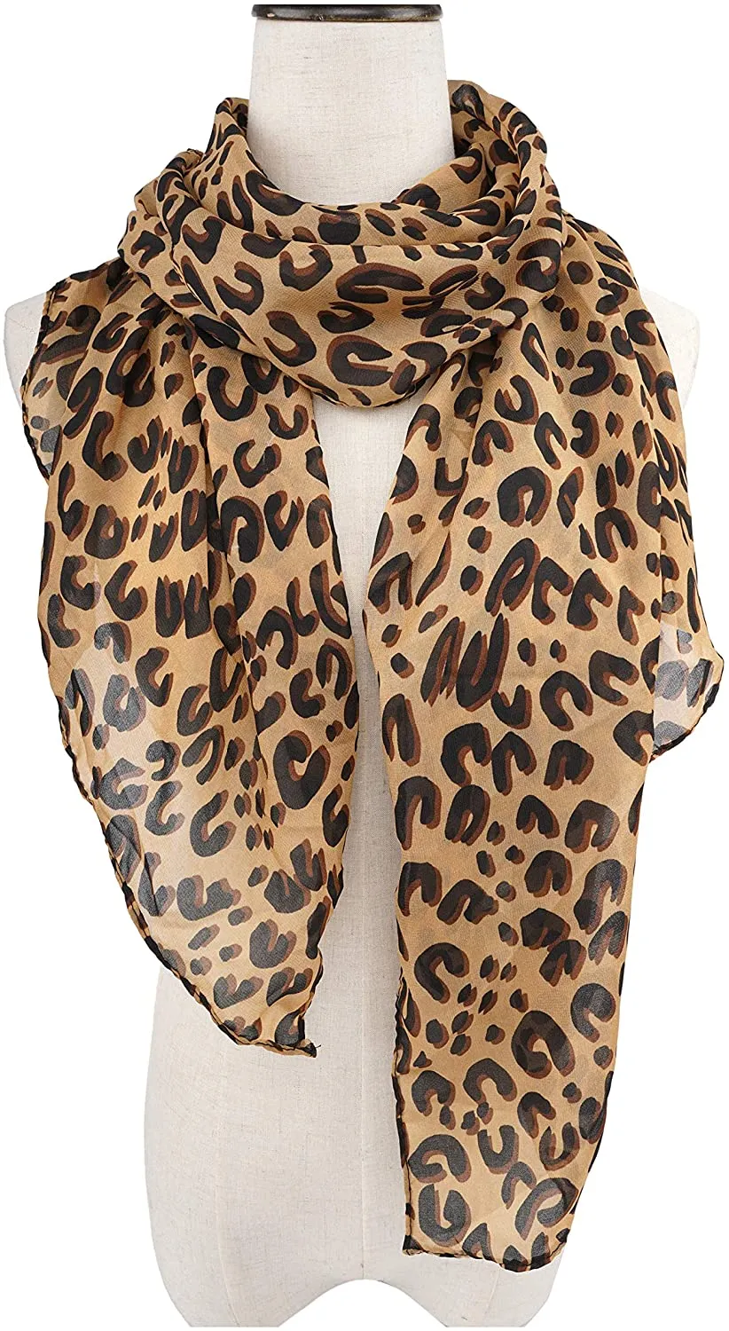 Women's Lightweight Leopard Print Scarf