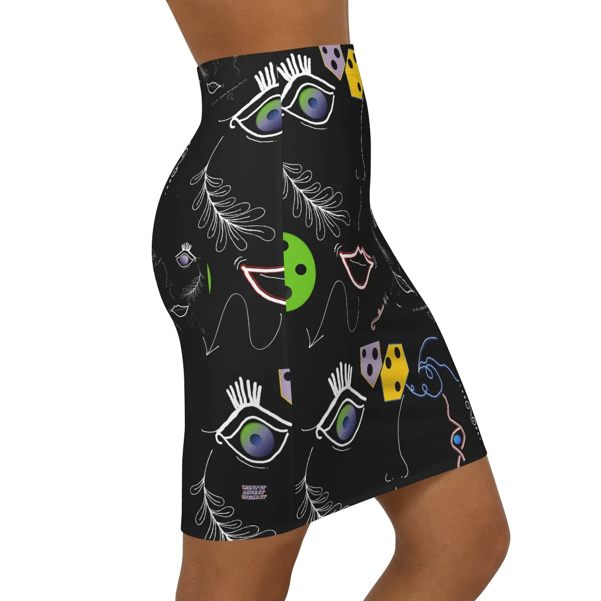 Women's Mini Skirt FACE DOODLES 4 U