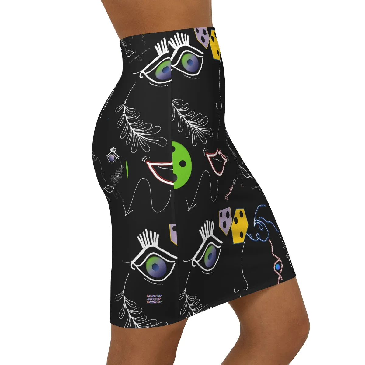 Women's Mini Skirt FACE DOODLES 4 U