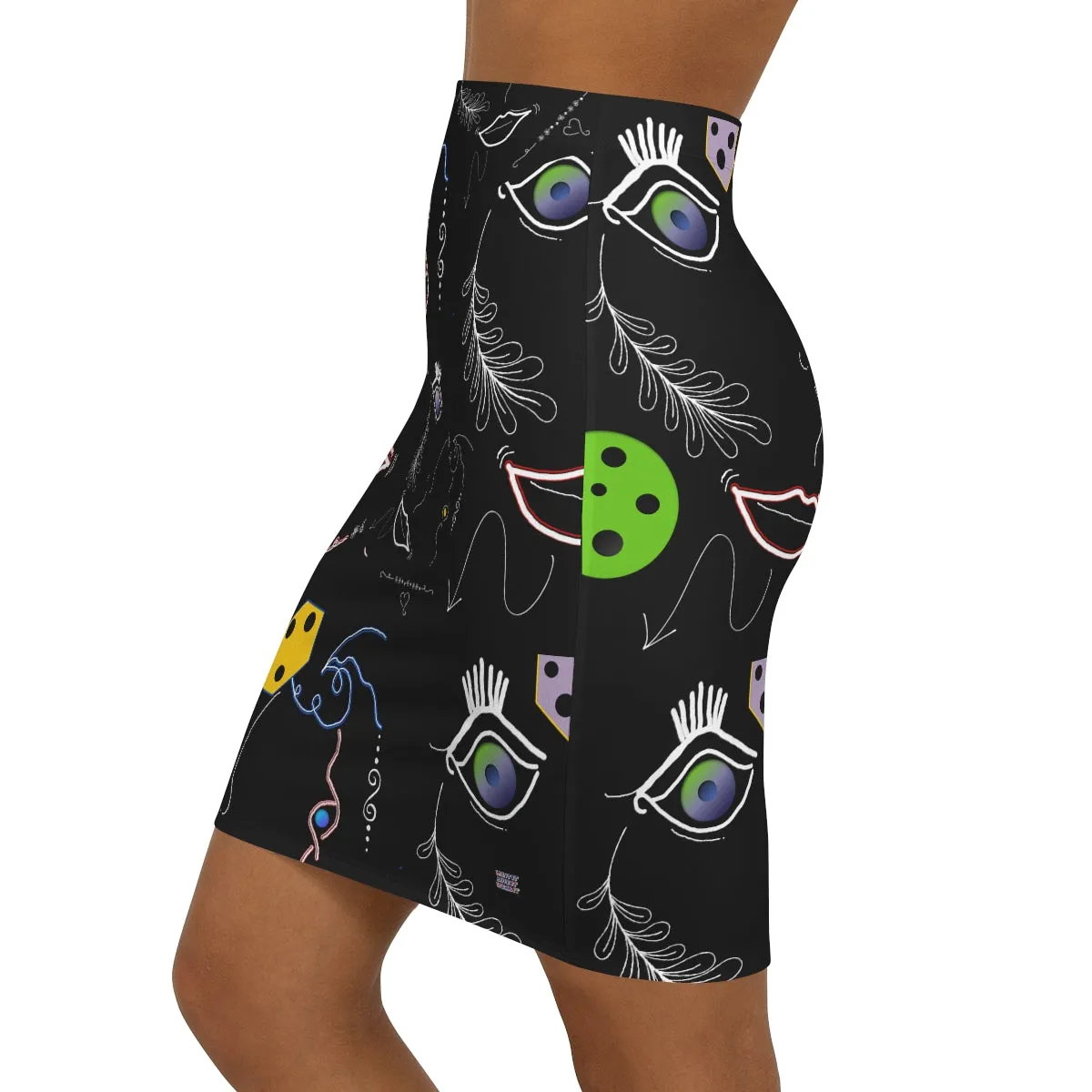 Women's Mini Skirt FACE DOODLES 4 U