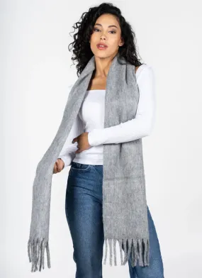 Wool Blend Scarf - Grey