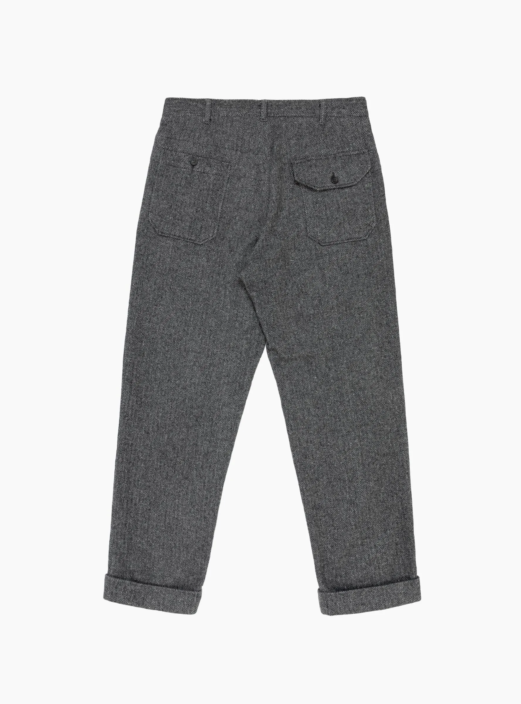 Wool Herringbone Carlyle Pant Grey